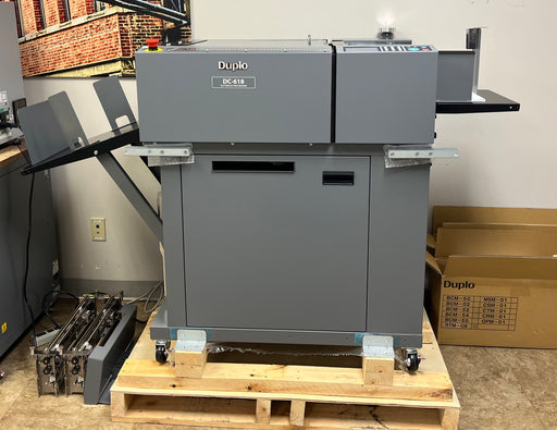 Duplo DC-618 loaded with both perforation modules (2026 Demo System) - view 2